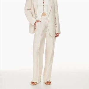 NWT Aritzia The Effortless Pant Linen Natural Ecru 0 Short
